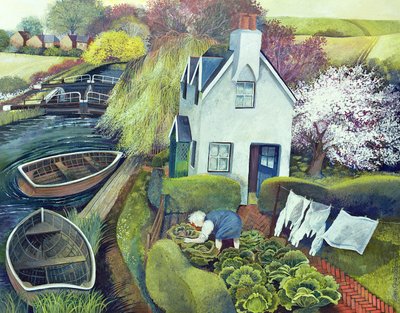 セントキャサリン、ロックゲート（紙にトイレとガッシュ） 作： Lisa Graa Jensen